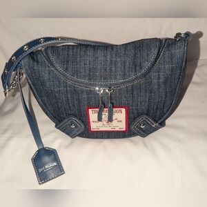 True Religion Blue Denim Women's Mini Hobo Bag